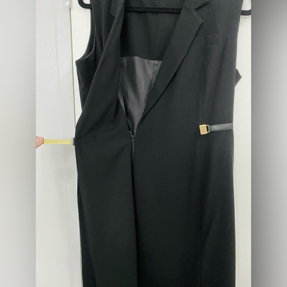 Calvin Klein Buckle Knee Length Little Black Dress - Picture 3 of 7